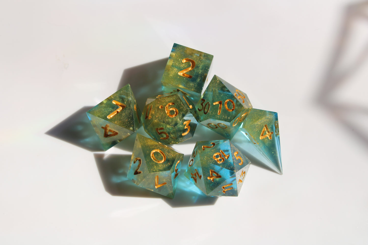 Royal Skies (Blue and Gold)- 7 Piece Dice Set
