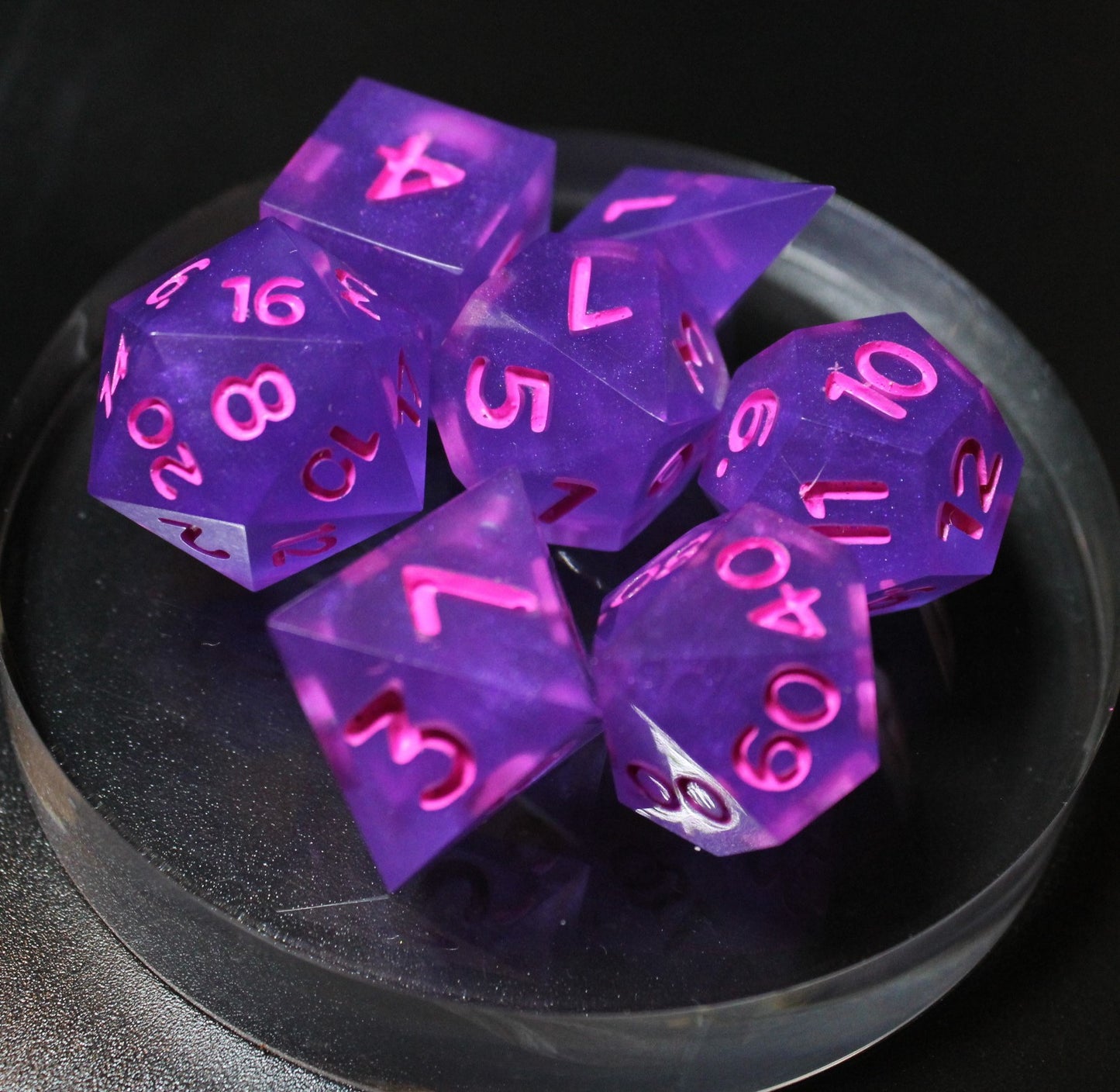 Neon Purple - 7 Piece Dice Set