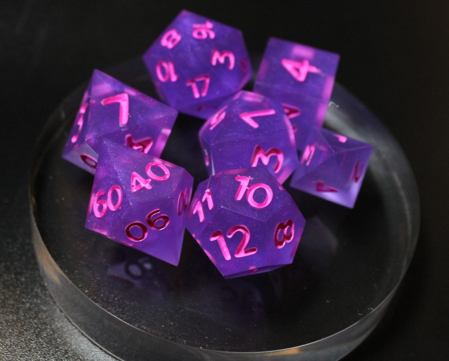 Neon Purple - 7 Piece Dice Set